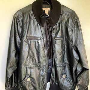 Faux Leather Plus Size Jacket